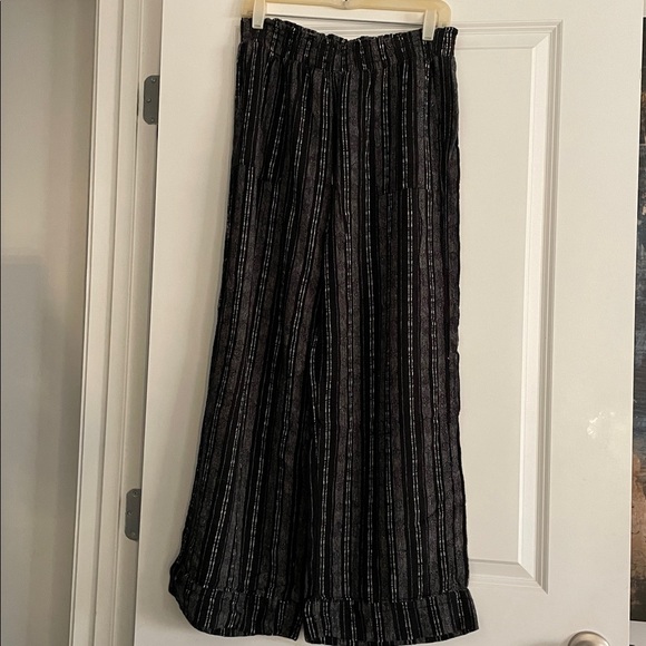 Time and Tru Wide Leg Palazzo Pants Size S Elastic Waist Relaxed Fit Linen Blend - Picture 4 of 15